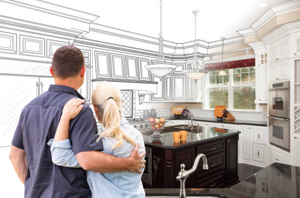 Custom kitchen cabinets installed in a Bellaire home